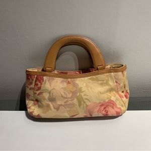 Fossil Floral Mini Tote in Cream, Pink & Tan